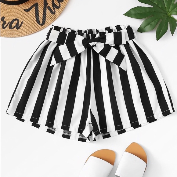 Pants - Boutique black and white striped shorts!